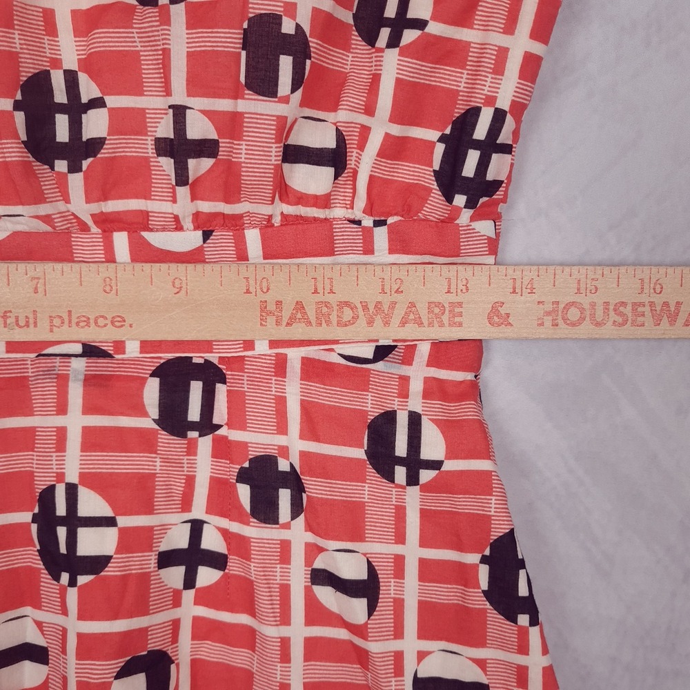 Vintage Betsey Johnson Dress Womens 4 Red Ruffle Keyhole Flare Sundress USA - Picture 9 of 14